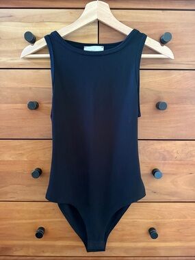 Zenana Outfitters Black Tank Bodysuit Size S
